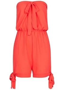 Damen Violet Jumpsuit kurz Off-Shoulder Bow Overall Gummibund pink N19056359 - Bild 1 von 3