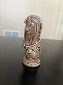 Vintage Duncan Glazed Ceramic Chess Replacement Pieces Knight Brown - Picture 1 of 5