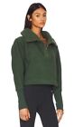 Free People Jacket Pullover Poppy Sherpa Cozy Forest Green Half Zip Pullover S