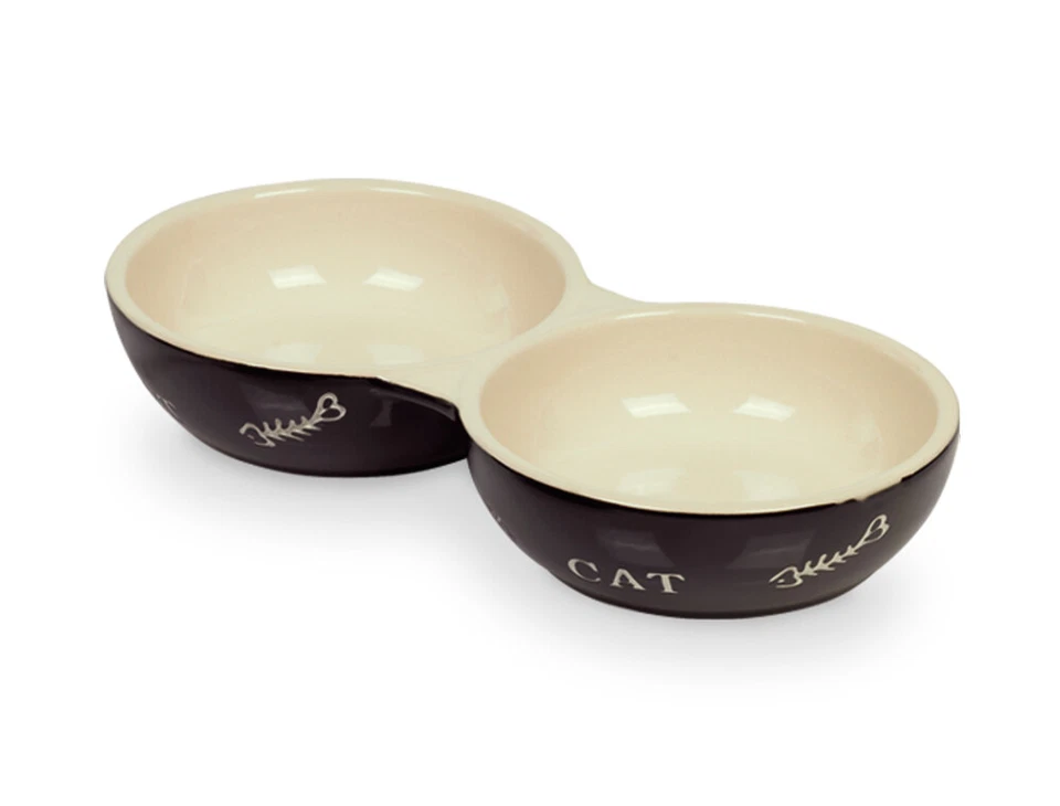 Katzen Keramik Doppelnapf "CAT" - Bild 1 von 1