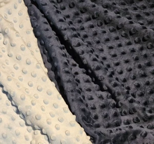 Dimple Dot Minky Fabric Blue Lt Blue MIXED LOT 2 End Pieces TOTAL 1 1/3 YARDS - Picture 1 of 3