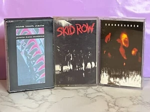 VTG 80's/90's ROCK Cassette Lot (3)- Soundgarden, Skid Row, Nine Inch Nails - Picture 1 of 1
