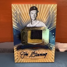 2005 Upper Deck Hall Of Fame Baseball Jim Bunning Auto & Pirates Patch #’d 5