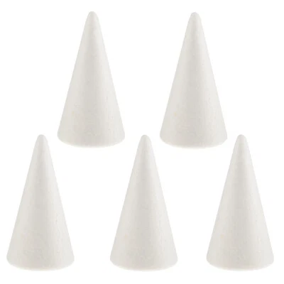 5 Pieces White Cone Shaped Modelling Foam Polystyrene Styrofoam Decor Ornaments - Image 1 of 4