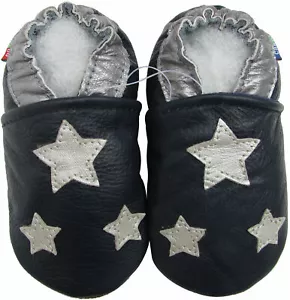 carozoo plata estrella azul exterior suela de goma zapatos hasta 4 años - Imagen 1 de 2