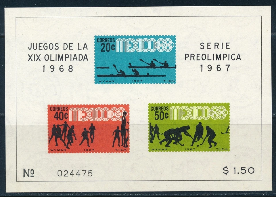 Hoja de estampillas deportivas MNH 1968 - Juegos Olímpicos de México (983A) Foto 1 de 1