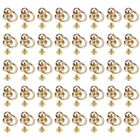 40pcs Alloy Round Head Rivets Studs with Screw and Pull Ring, Gold Tone