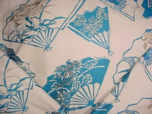 23-3/8Y Brunschwig & Fils BF10314 Fans Teal Fil Cupe Brocade Upholstery Fabric - Picture 1 of 4