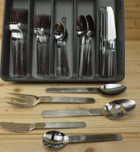 Cambridge Silver Tides 44 Pieces Dinner Salad Fork Tea Table Spoon Knife Serving - Picture 1 of 11