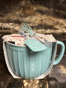 3pc Baking Set Cook With Color Ceramic Mixing Bowl Whisk Spatula Happy Holidays - Picture 1 of 4