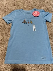 LIFE IS GOOD-GOOD KID T-shirt Blue “Stick Together” Girls Youth New size Small - Picture 1 of 4