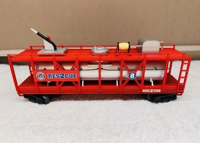 🚂 MTH  NY FIREFIGHTER RESCUE 2 RES2CUE FIRE HOSE TANK CAR O Scale💥💥 - Image 1 of 4