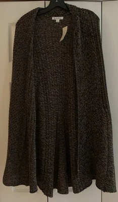 Suéter cardigã Studio Works feminino tamanho L aberto marrom/preto novo com etiquetas - Imagem 1 de 4