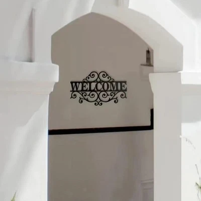 Welcome Sign Wall Art Rustic Wall Mount Ornament Vintage Front Door Hanging Sign - Image 1 of 4