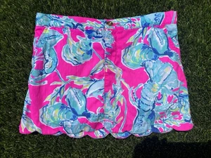 Lilly Pulitzer Girls Sz 12 Colette Skirt Lobsters In Love Shorts Skort Adj Waist - Picture 1 of 5