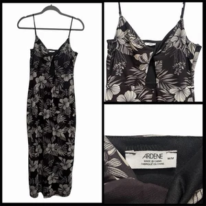 Ardene Damen Maxikleid Tropical Floral Mesh Overlay Resort Wear Cruise M Schwarz - Bild 1 von 7