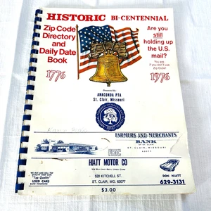 Historic 1976 Bicentennial Zip Code Directory Ads St Clair MO Bank Car Logos - Picture 1 of 20