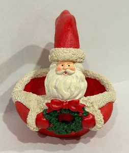 Department 56 Navidad Santa Claus cesta cuenco plato de caramelo resina 7 pulgadas retirado - Imagen 1 de 10