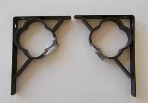 2 Black Metal Floral Shelf Brackets 6 1/2" x 9" x 1" Rugged - Picture 1 of 2