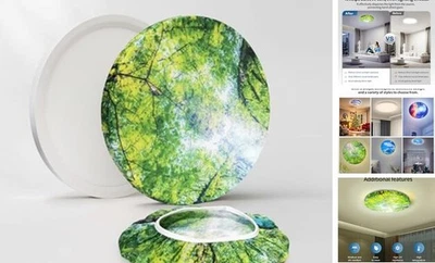 Cubierta de lámpara de techo de 12", cubierta de lámpara de montaje empotrado, tela 4 piezas bosque Foto 1 de 4