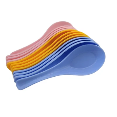 12 Pieces Of Yellow Blue Pink Wonton Soba Rice Ramen Noodle Soup Spoon - Image 1 of 4