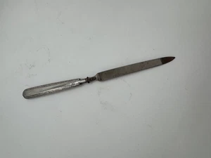 Vintage Antique Sterling Silver Handle Nail File w/ Engraved Design - Picture 1 of 14