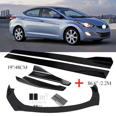 For Hyundai Elantra Front Bumper Lip Spoiler Splitter 86.6" Side Skirt Body Kit - Image 1 of 4