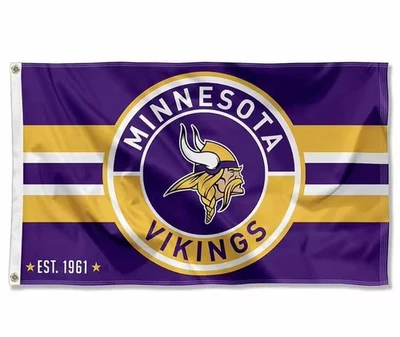 Minnesota Vikings Flag 3'X5' Banner NFL FAST FREE Shipping US SELLER - Image 1 of 2