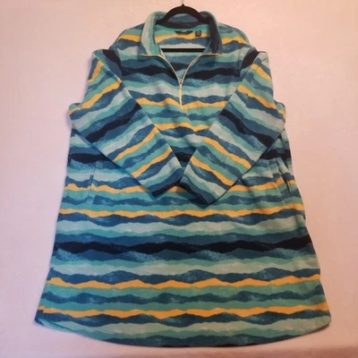 Lands End 3X Fleece Dress 1/4 Zip Above Knee Cozy Cabincore Gorpcore Classic  - Image 1 of 4