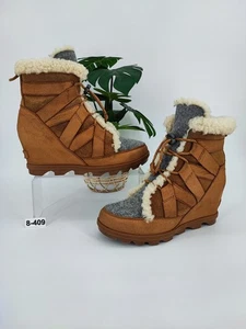 Acogedores botines Sorel para mujer Joan Of Arctic marrón cuña II talla 8,5 EE. UU. - Imagen 1 de 8