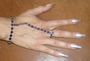 baciamano gioiello STRASS ss 29 acqua BAGNO argento BACIA MANO BRACCIALE ANELLO - Imagen 1 de 1