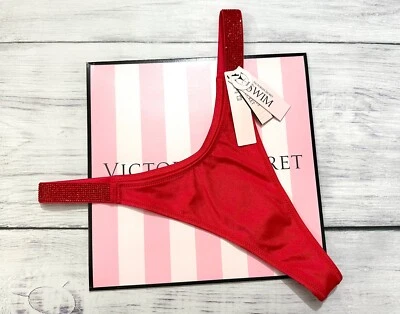 Victoria's Secret Shine Strap NATACIÓN ESTRÁS TANGA PARTE INFERIOR DE BIKINI Foto 1 de 2
