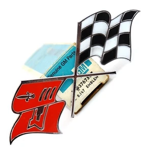 1958-1960 Corvette Crossed Flag Front Fender Emblem 3767507 NOS 1959 58 59 60 - Foto 1 di 10
