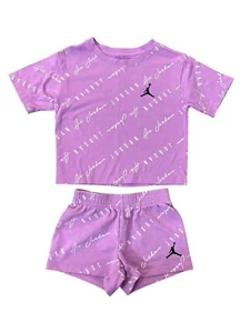 Nike Air Jordan Girls 2 Pc. Shirt Shorts Set Purple Jump Man Size 4 XS - Picture 1 of 4