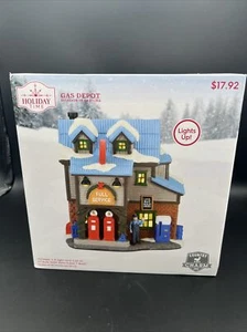 Casa de pueblo de Navidad Holiday Time 2022 depósito de gas se ilumina nueva en caja - Imagen 1 de 12