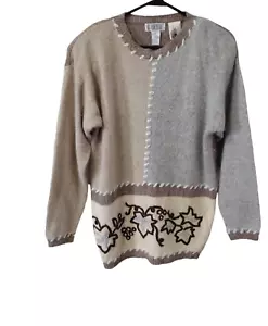 De Rotchild Seide Angora Lammwollmischung Pullover bestickt Größe Medium mit Etikett Vintage - Bild 1 von 4