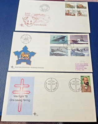 Sudáfrica 1982 Tres Fundas Primer Día Foto 1 de 4