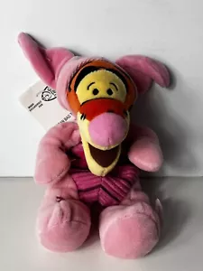Disney 8" Tigger dressed as Piglet Mini Bean Bag Winnie the Pooh Pink Tiger - Picture 1 of 7