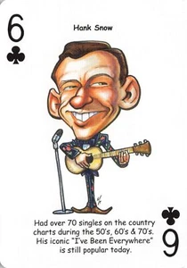 Tarjetas de juego 2019 Country Music Legends #6 Hank Snow - Imagen 1 de 2