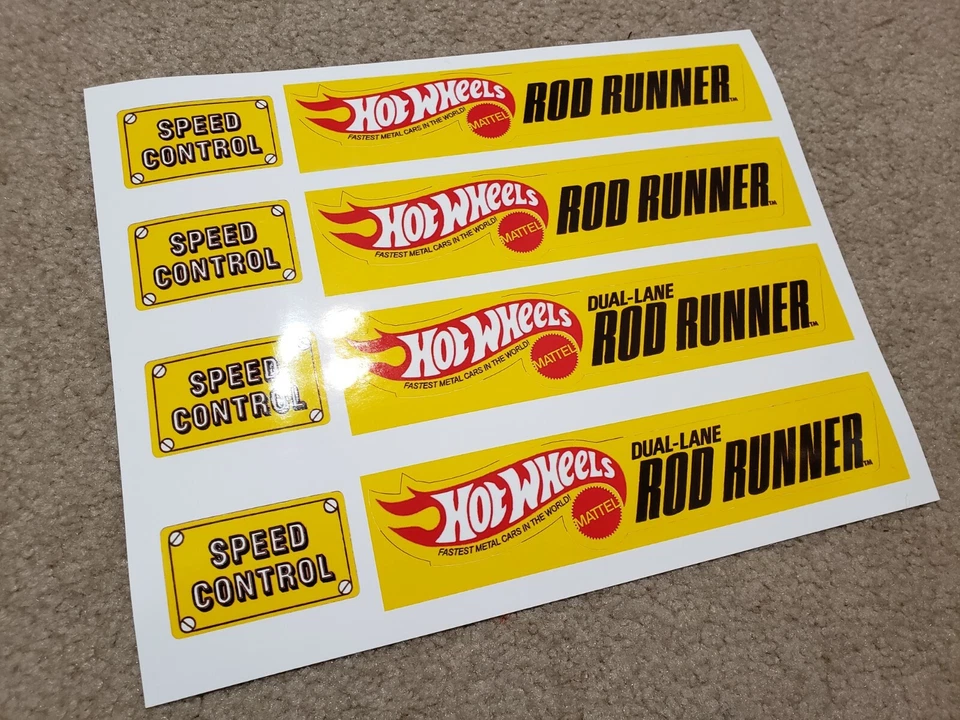Rod Runner AND Dual Lane Rod Runner stickers decals Hot Wheels! - Image 1 of 1