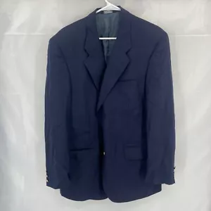 Burberry Men 44R Sport Coat Blazer Single Breasted Button Navy Wool Suit Jacket - Picture 1 of 11