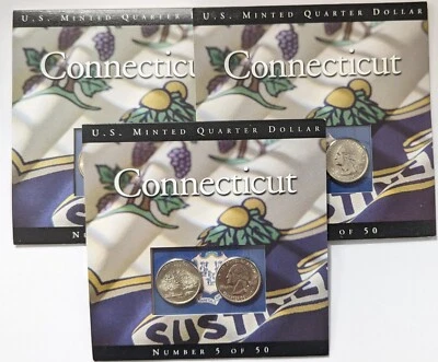 Connecticut 2000 Quarters Coins of America P and D Uncirculated 3 Sets - Image 1 of 2