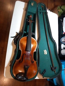 Antique German Violin with Bow and Case DRGM 728940 Restoration Repair est 1910 - Picture 1 of 18