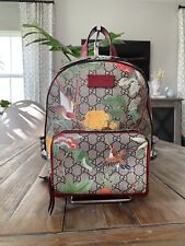 Gucci Zip Pocket Backpack Tian Print GG Coated Canvas Small