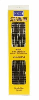 Peco ~ HO Scale ~ Code 75 ~ Double Slip ~ 12 Degree Insulfrog ~ New 2025 ~SL-190 - Image 1 of 2