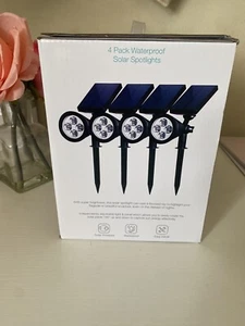 4 Pack Luxe Solar Outdoor Lights Waterproof Solar Spot LightsOutdoor - Picture 1 of 4