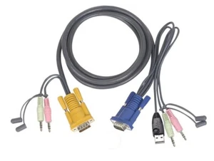 NEW IOGEAR G2l5303U GCS1758 GCS1732 GCS1734 10 FT USB VGA Audio KVM Switch Cable - Picture 1 of 1