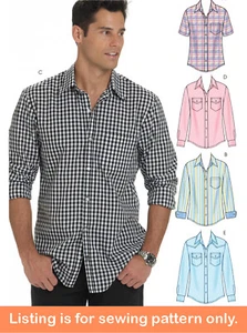 SEWING PATTERN Sew Mens Clothes Clothing Button Down Dress Shirt Plus Size 6044 - Picture 1 of 3