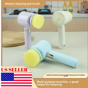 Electric Power Brush Rechargeable Cleaning Scrubber – Kitchen & Bathroom Use USA - Picture 1 of 14