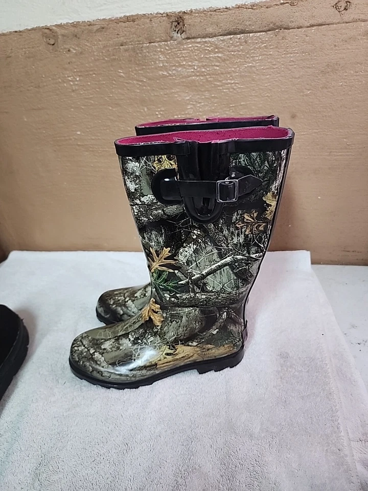 Botas de lluvia de goma para mujer al aire libre Magellan Realtree Edge camufladas talla 7 Foto 1 de 4